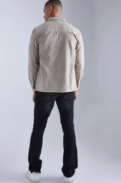 boohooMAN Oversized Overdyed Twill Overshirt | UK| Shirts