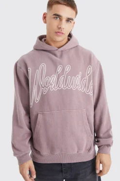 boohooMAN Oversized Overdyed Worldwide Hoodie | UK| Hoodies & Sweatshirts
