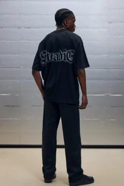 Oversized Overseam Steadie Spray Graphic T-shirt | UK^boohooMAN Best