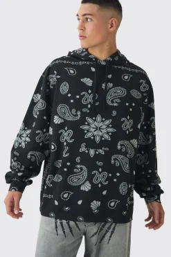 boohooMAN Oversized Paisley Jacquard Hoodie | UK| Hoodies & Sweatshirts