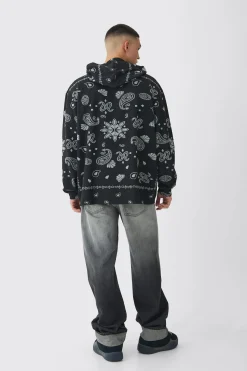 boohooMAN Oversized Paisley Jacquard Hoodie | UK| Hoodies & Sweatshirts
