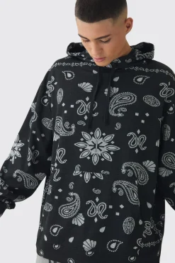 boohooMAN Oversized Paisley Jacquard Hoodie | UK| Hoodies & Sweatshirts