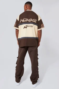 Oversized Panelled Motor Sport T-shirt | UK^boohooMAN