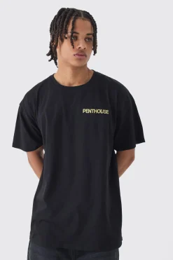 Oversized Penthouse Magazine License T-Shirt | UK^boohooMAN Outlet
