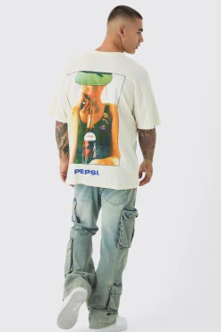 Oversized Pepsi License Print T-Shirt | UK^boohooMAN Sale