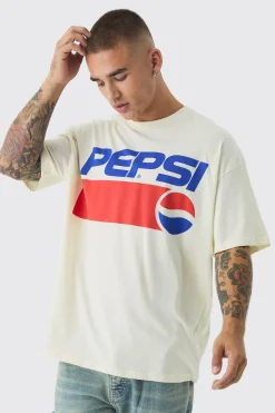 Oversized Pepsi License Print T-Shirt | UK^boohooMAN Sale