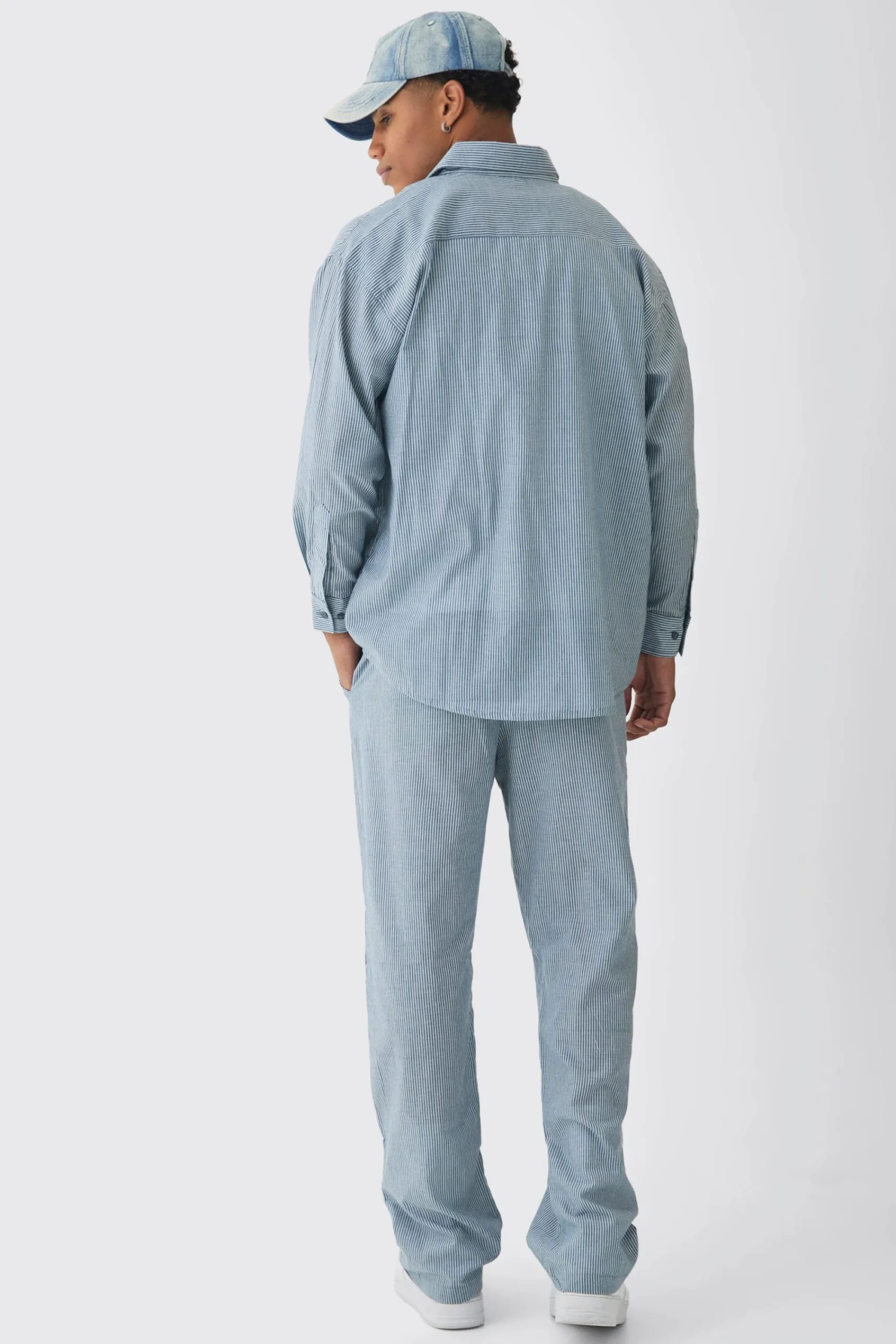 boohooMAN Oversized Pinstripe Shirt & Trousers Set In | UK| Sets & Co-Ords|Tracksuits