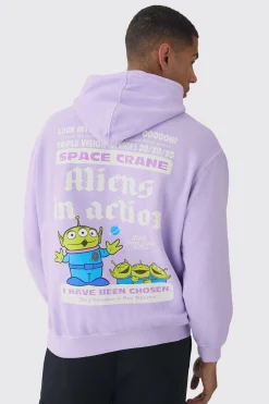 boohooMAN Oversized Pixar Toy Story Aliens Wash License Hoodie | UK| Hoodies & Sweatshirts