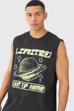 Oversized Planet Graphic Tank | UK^boohooMAN New