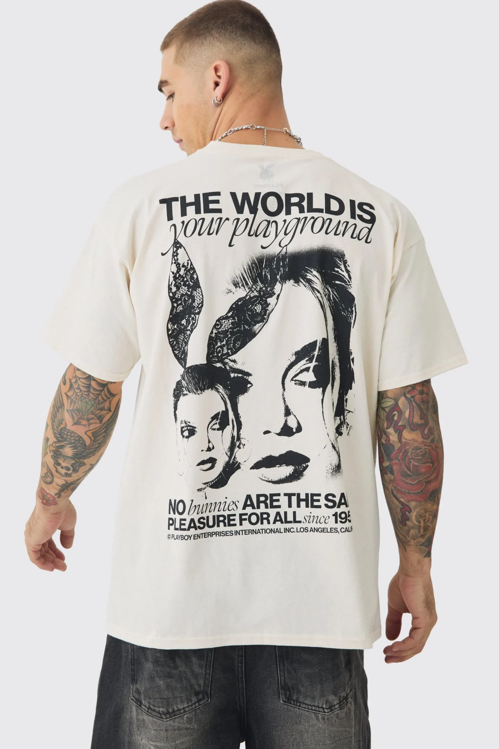 Oversized Playboy License Print T-shirt | UK^boohooMAN Outlet