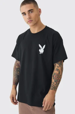 Oversized Playboy License Print T-shirt | UK^boohooMAN Hot