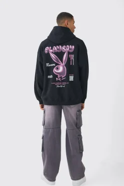 boohooMAN Oversized Playboy Varsity License Print Hoodie | UK| Hoodies & Sweatshirts