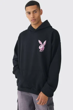 boohooMAN Oversized Playboy Varsity License Print Hoodie | UK| Hoodies & Sweatshirts
