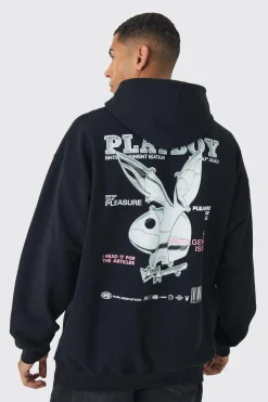 boohooMAN Oversized Playboy Varsity License Print Hoodie | UK| Hoodies & Sweatshirts