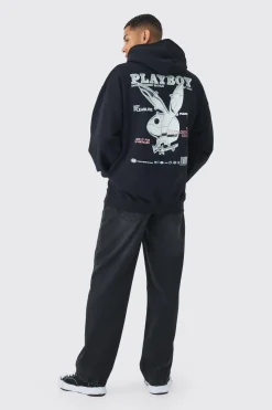 boohooMAN Oversized Playboy Varsity License Print Hoodie | UK| Hoodies & Sweatshirts