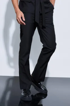 boohooMAN Oversized Pocket Flared Tailored Trousers | UK| Suits & Tailoring|Trousers