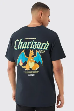 Oversized Pokemon Charizard License T-shirt | UK^boohooMAN Clearance