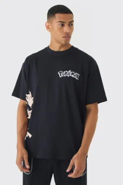 Oversized Pokemon Extended Neck Pikachu License T-shirt | UK^boohooMAN Hot
