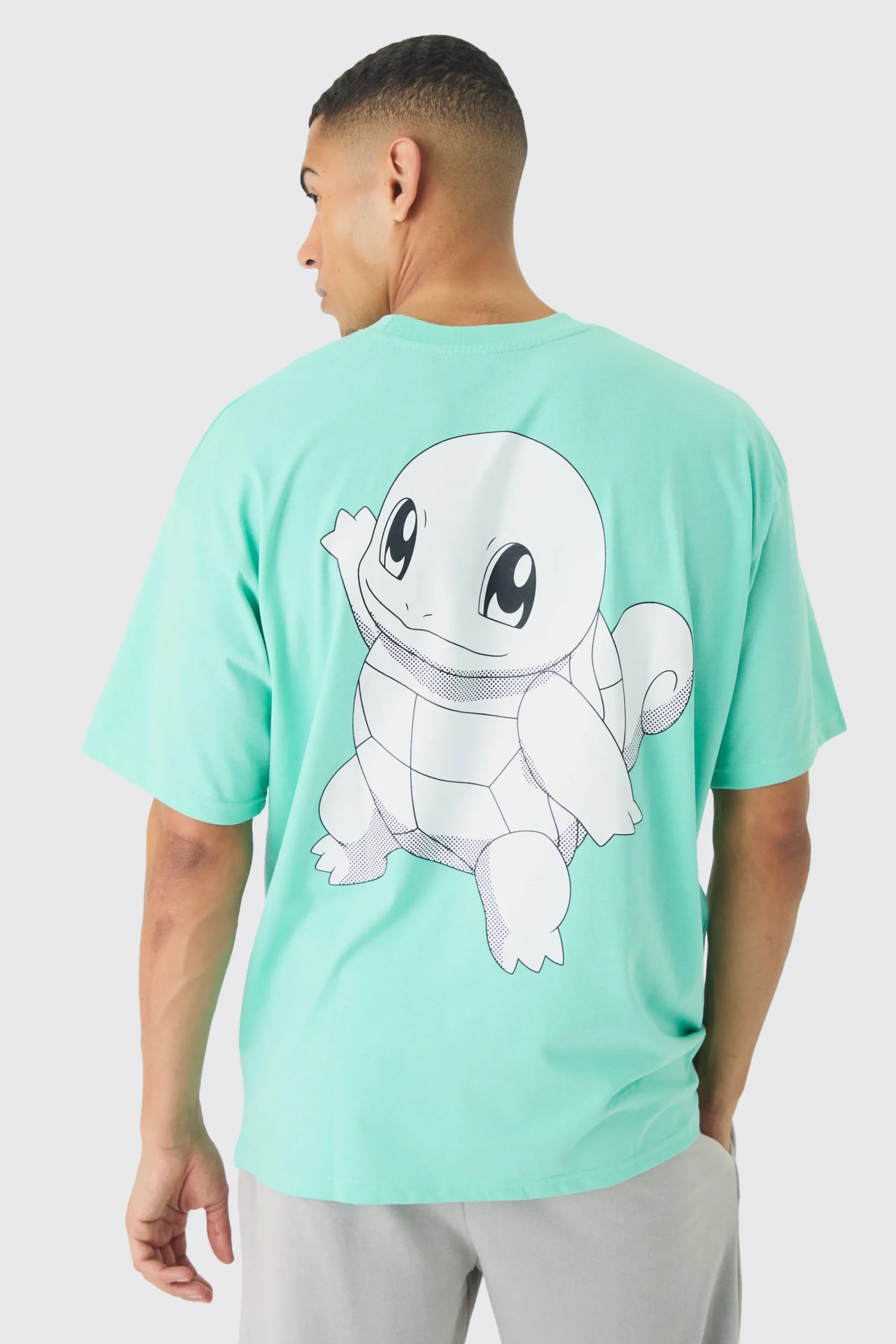 Oversized Pokemon Extended Neck Squirtle License T-shirt | UK^boohooMAN Clearance