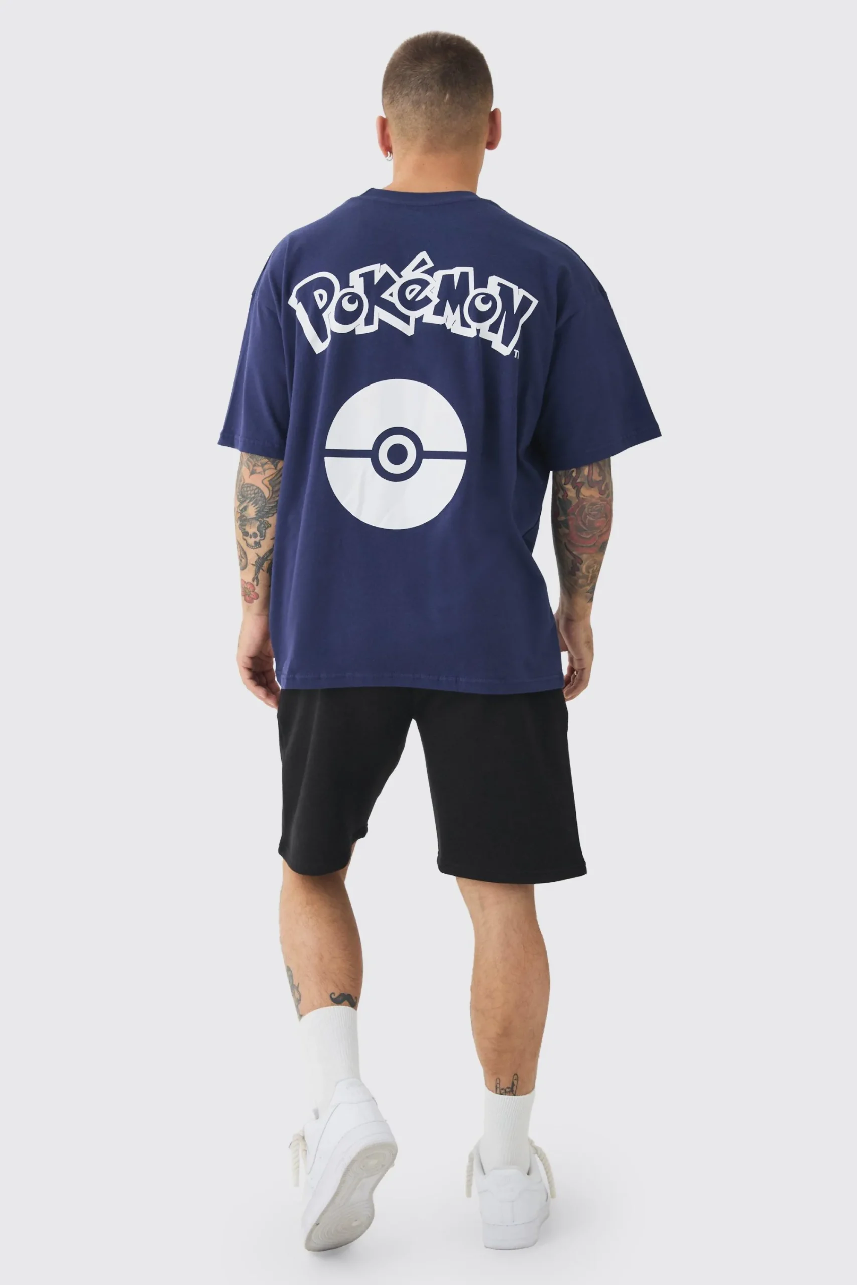 Oversized Pokemon Extended Neck License T-shirt | UK^boohooMAN