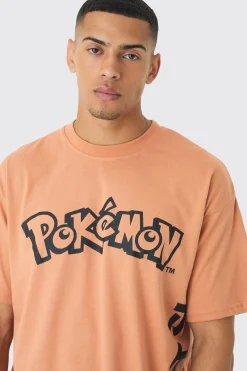 Oversized Pokemon Extended Neck Charmander License T-shirt | UK^boohooMAN Sale
