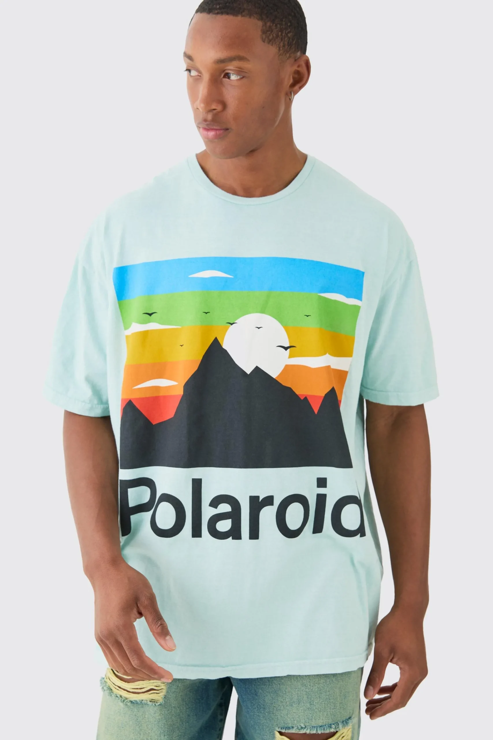 Oversized Polaroid Wash License T-shirt | UK^boohooMAN Best