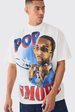 Oversized Pop Smoke Large Scale License T-shirt | UK^boohooMAN Discount