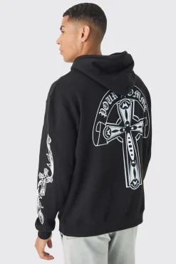boohooMAN Oversized Pour Homme Cross Hoodie | UK| Hoodies & Sweatshirts