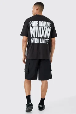 Oversized Pour Homme Graphic T-shirt | UK^boohooMAN
