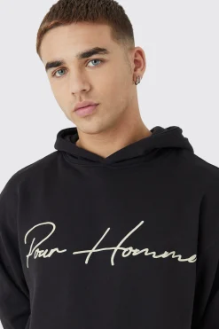 boohooMAN Oversized Pour Homme Puff Print Hoodie | UK| Hoodies & Sweatshirts