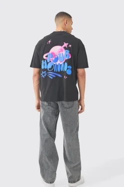 Oversized Pour Homme Puff Print T-shirt | UK^boohooMAN Discount