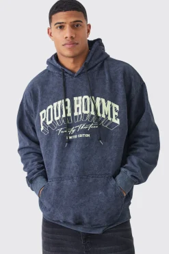 boohooMAN Oversized Pour Homme Wash Graphic Hoodie | UK| Hoodies & Sweatshirts