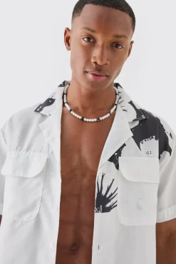 boohooMAN Oversized Printed Shirt And Swim Short Set | UK| Sets & Co-Ords