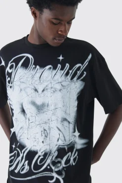 Oversized Proud AF Pride T-Shirt | UK^boohooMAN Online