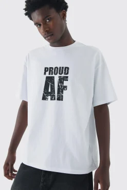 Oversized Proud AF Pride T-Shirt | UK^boohooMAN Online