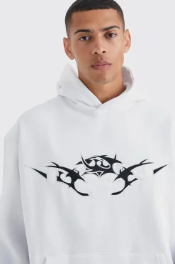 boohooMAN Oversized Pu Applique Hoodie | UK| Hoodies & Sweatshirts