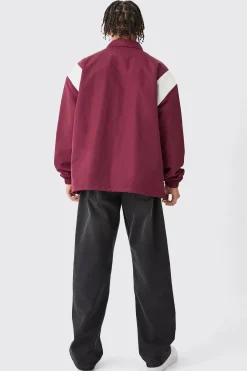 boohooMAN Oversized Pu Panel Nylon Jacket | UK| Coats & Jackets