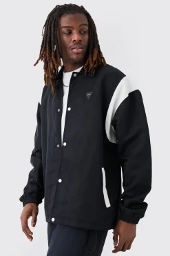 boohooMAN Oversized Pu Panel Nylon Jacket | UK| Coats & Jackets