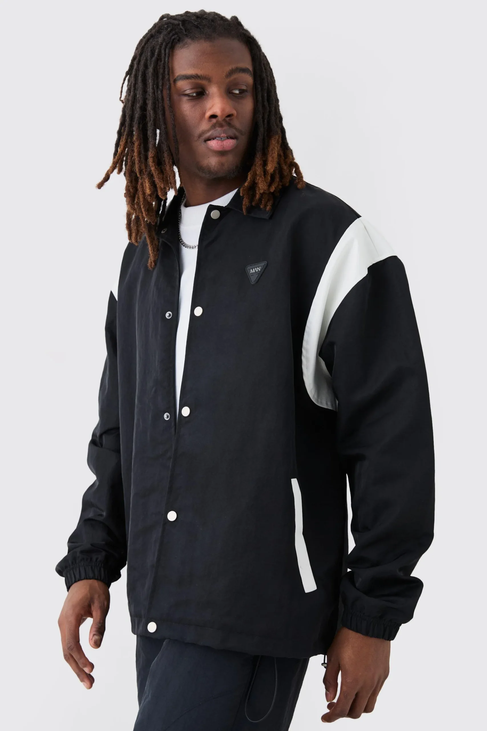 boohooMAN Oversized Pu Panel Nylon Jacket | UK| Coats & Jackets