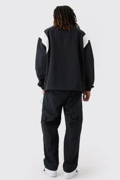 boohooMAN Oversized Pu Panel Nylon Jacket | UK| Coats & Jackets