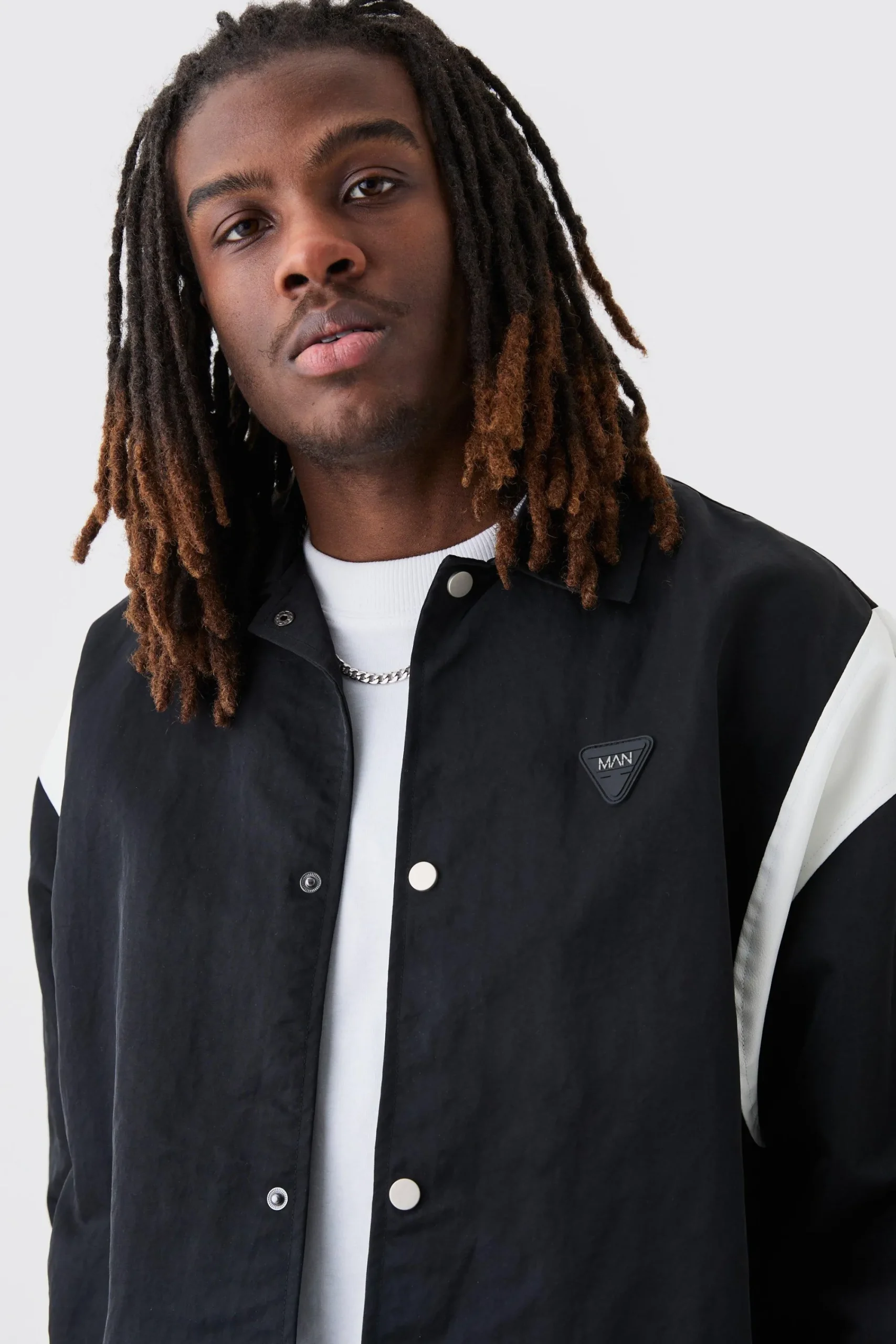 boohooMAN Oversized Pu Panel Nylon Jacket | UK| Coats & Jackets