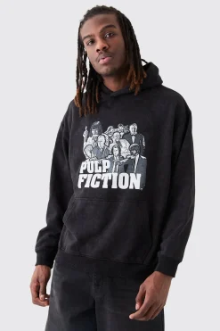 boohooMAN Oversized Pulp Fiction Wash License Hoodie | UK| Hoodies & Sweatshirts