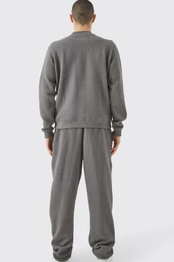 boohooMAN Oversized Quilted Herringbone Bomber Set | UK| Tracksuits