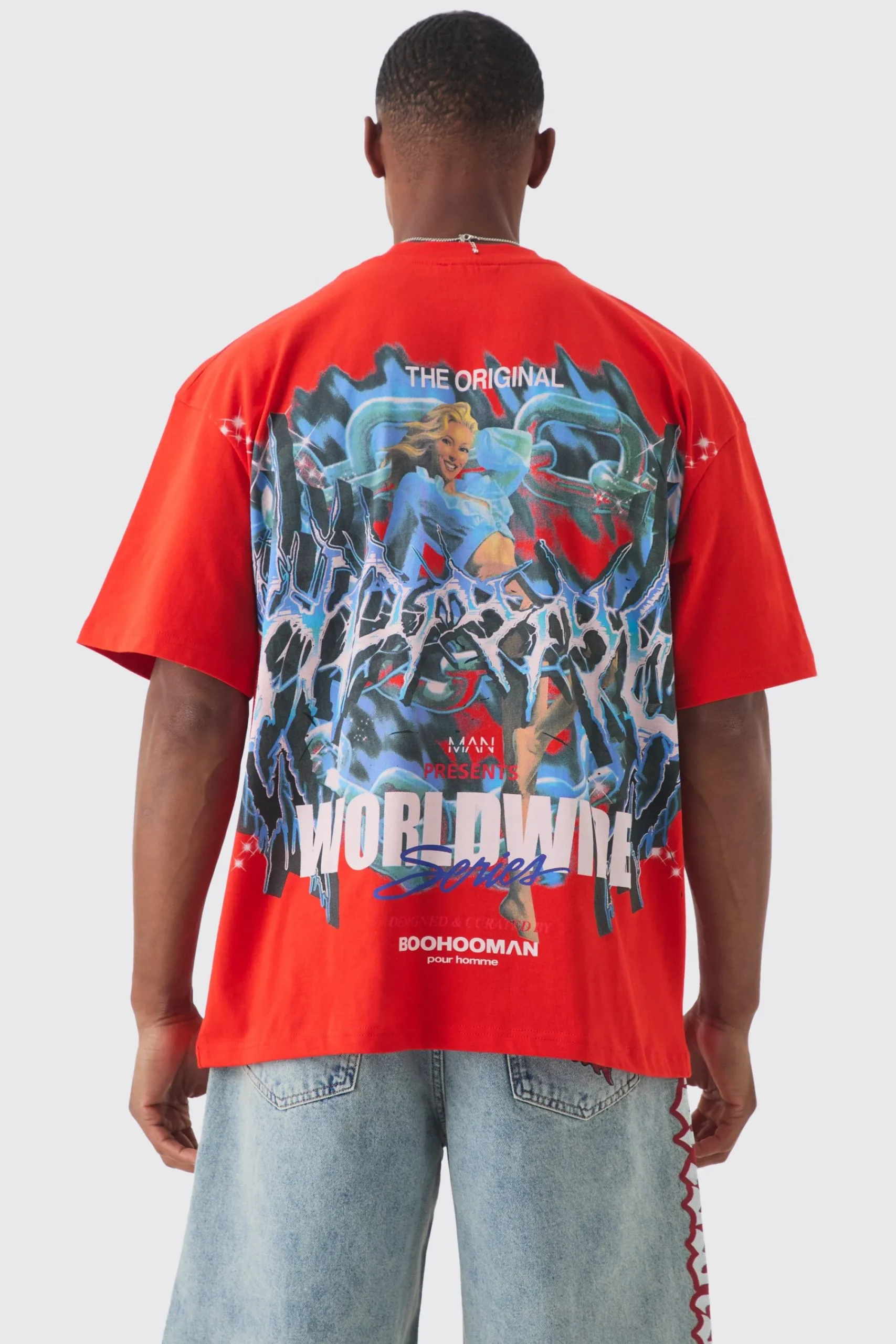 Oversized Racing Print T-shirt | UK^boohooMAN Online