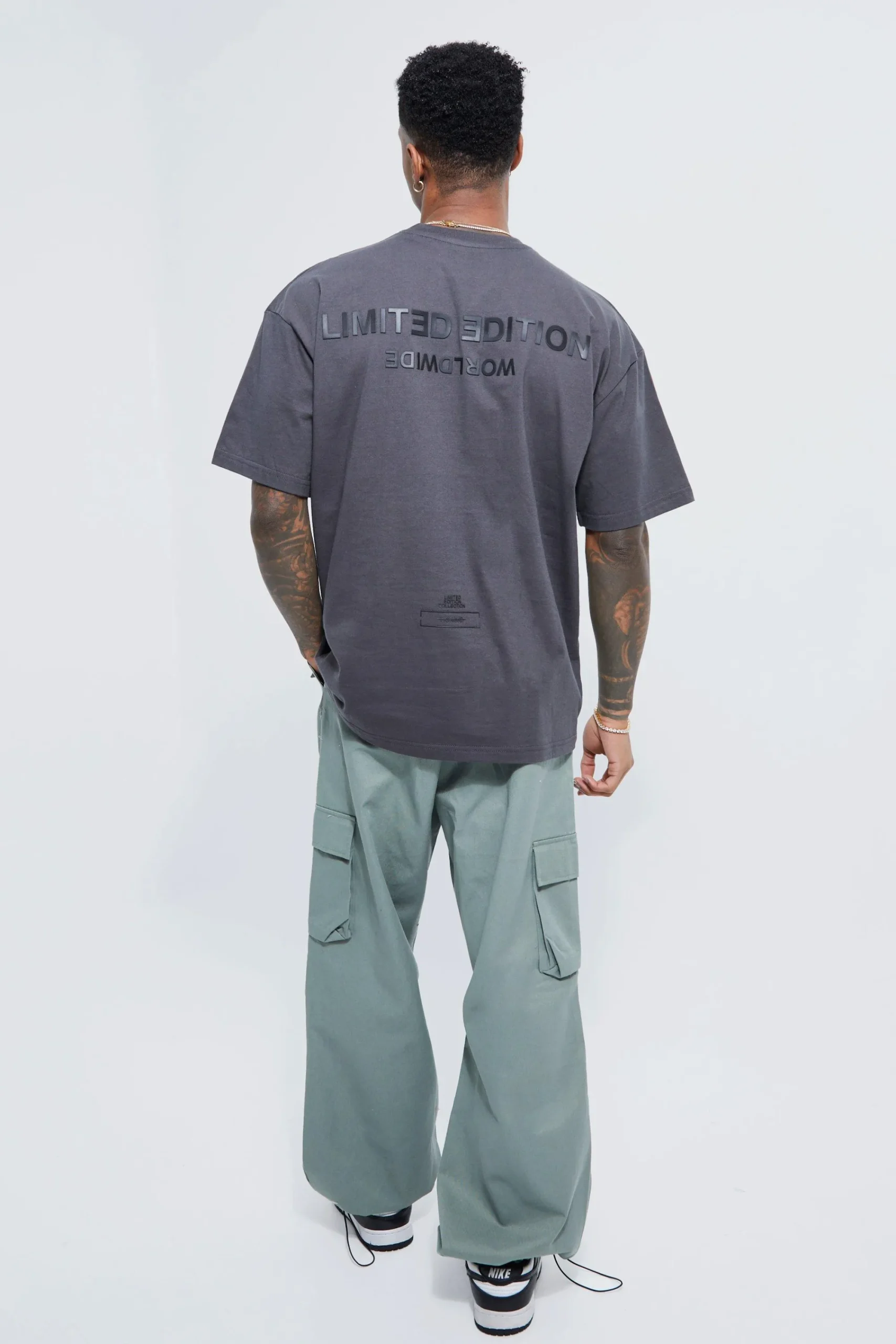 Oversized Raised Limited Text T-shirt | UK^boohooMAN New