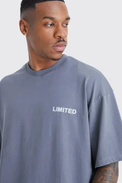 Oversized Raised Limited Text T-shirt | UK^boohooMAN New