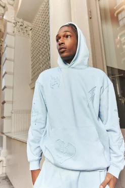 boohooMAN Oversized Raw Applique Hoodie | UK| Hoodies & Sweatshirts