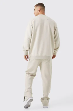 boohooMAN Oversized Raw Edge Sweater Tracksuit | UK| Tracksuits