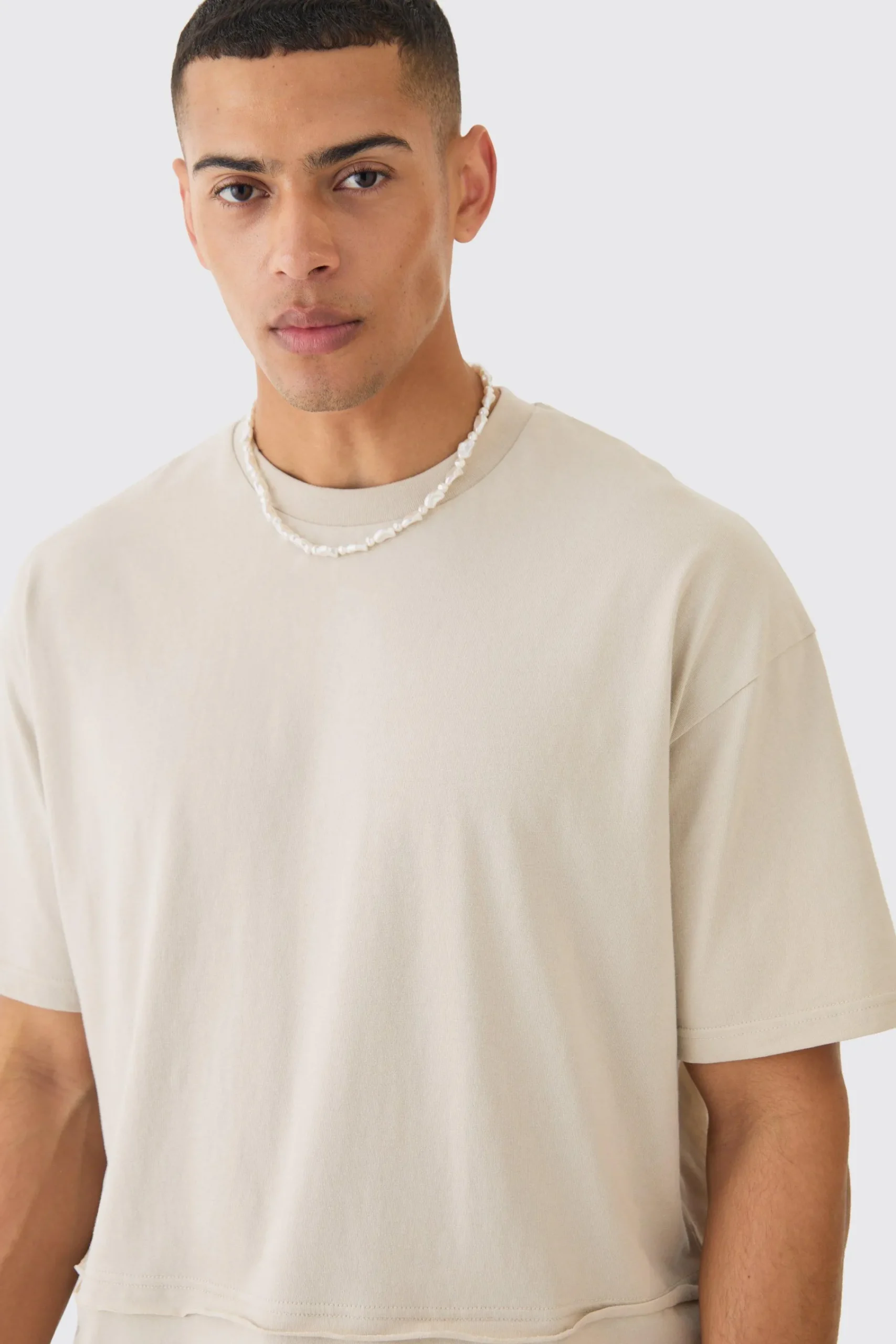 Oversized Raw Layer T-shirt | UK^boohooMAN Best