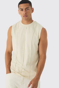 Oversized Raw Panelling Tank | UK^boohooMAN Best